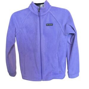 Girls Columbia Fleece Jacket, Large 14/16. Purple, Full Zip, Spring/Fall